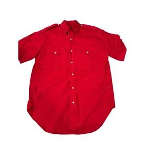 Vintage Polo Ralph Lauren Women's Red 100% Cotton Button Down Shirt Size 4
